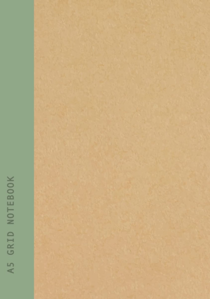 A5 Grid Notebook: Khaki Green Spine - 5mm Grid Ruled - School & College Subject Recycled Squared Notebook - ShopVlot