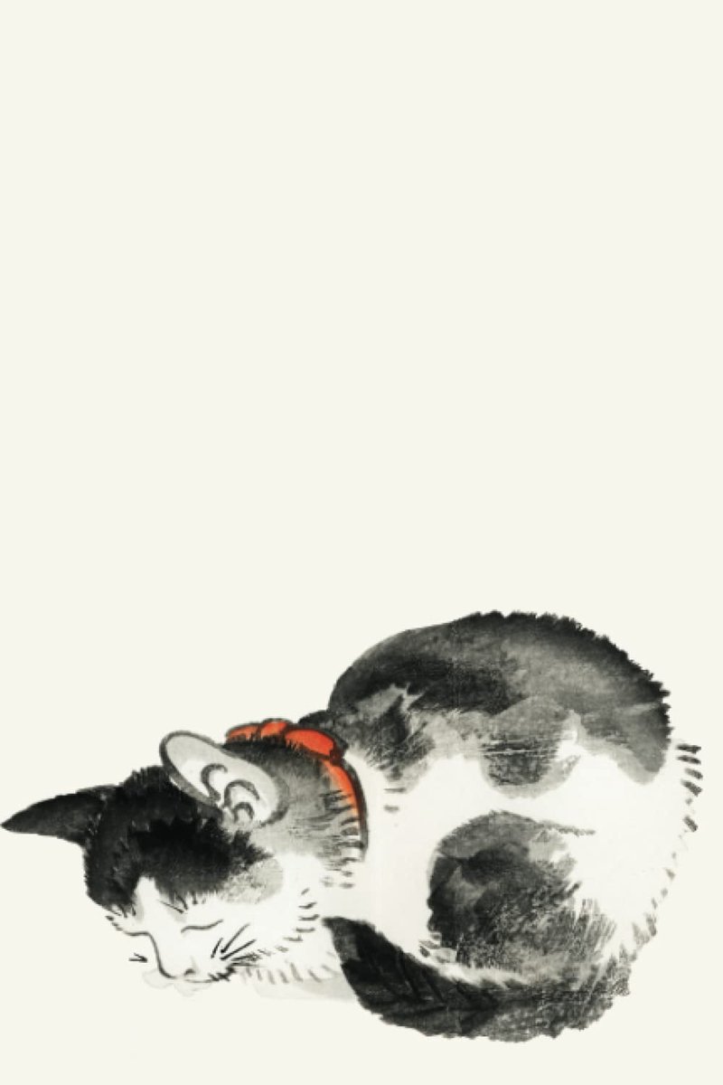 Sleeping Cat Japanese Print Notebook: College ruled journal, 6"x9", 120 pages - ShopVlot