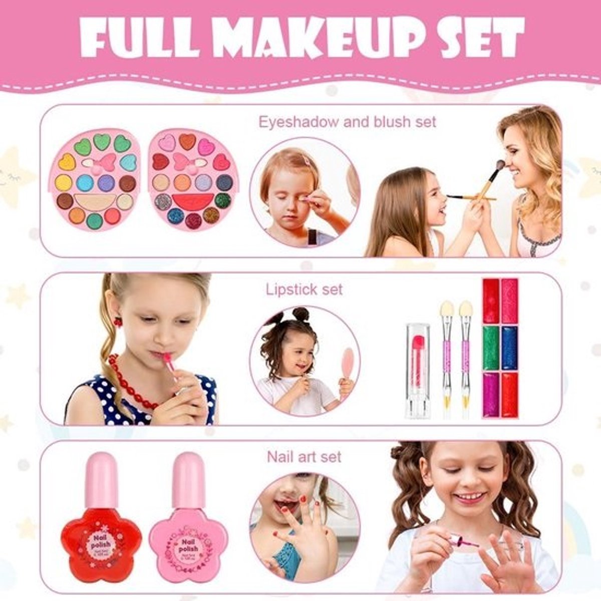 Make up Koffer Meisjes - Set met Inhoud Kinderen - Speelkoffer - Creatief