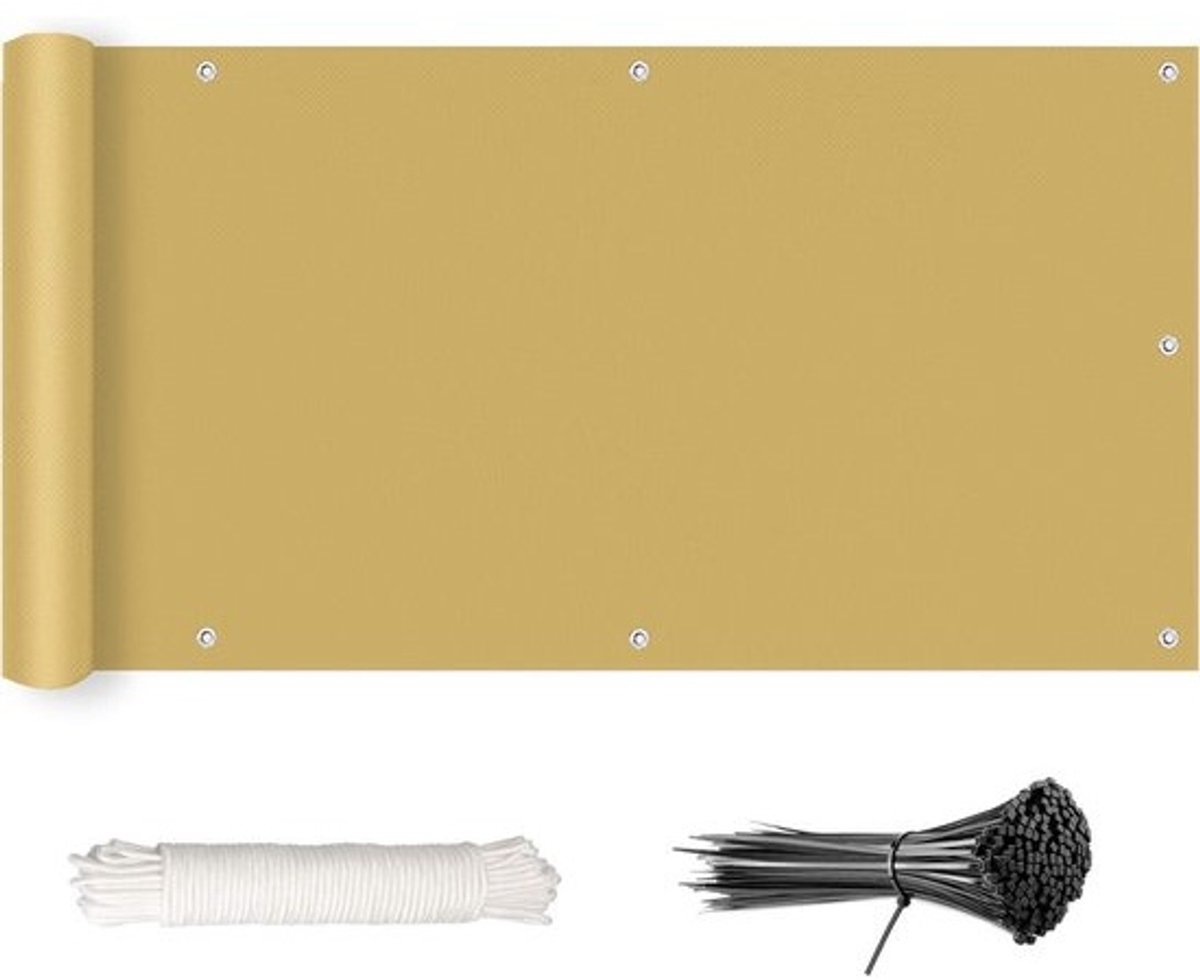 Balkonscherm Inkijkbescherming Duurzaam voor Tuin, Terras en Zwembad 55 x 950 cm Beige