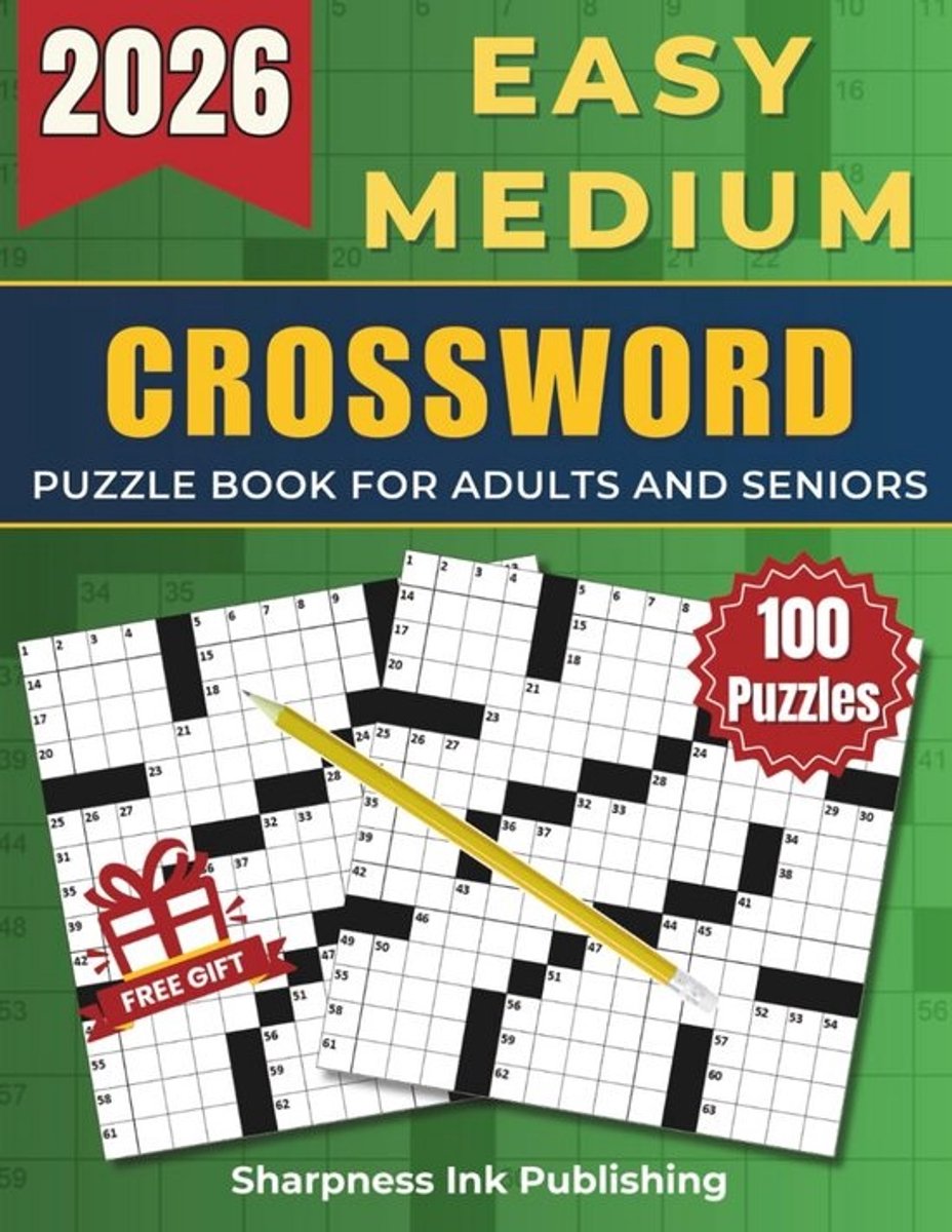 Kruiswoordpuzzels Groot Formaat: 100 Makkelijk tot Gemiddelde Puzzels voor Volwassenen en Senioren