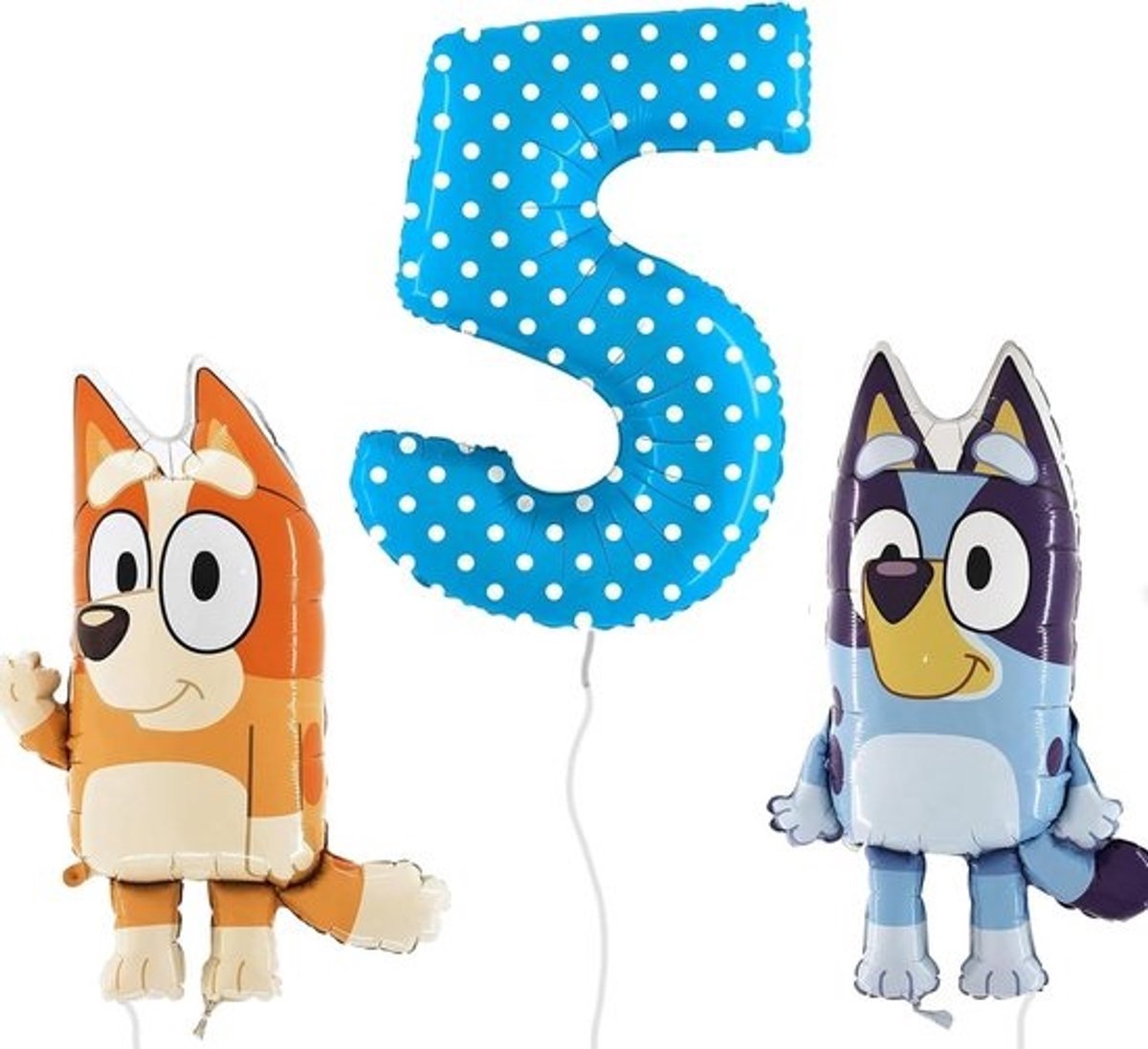 Bluey & Bingo ballonpakket 32 inch en 40 inch - cijferballon nummer 1-8 - platgeleverd - feestdecoratie