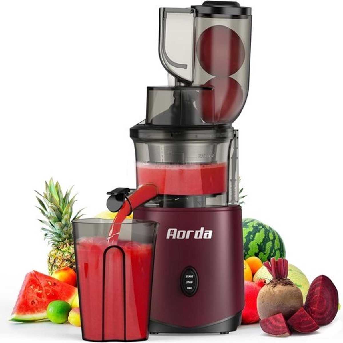 Slowjuicer Koudpers 200W – Stille Motor & Eenvoudig Reinigen – Sappers voor Groenten en Fruit