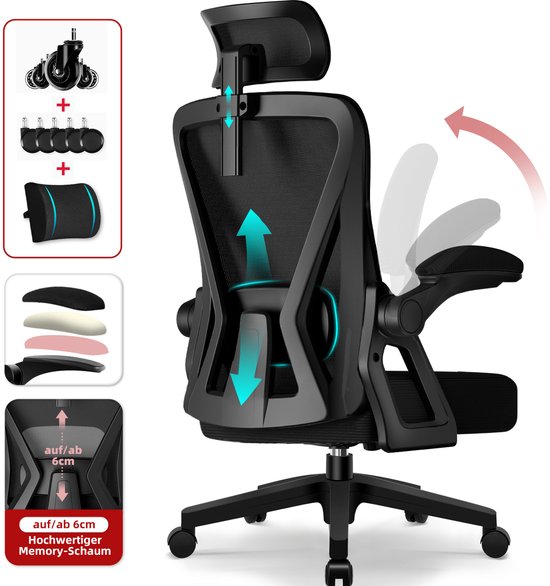 Bureaustoel Hiaonyx - ergonomische stoel voor volwassenen - Bureaustoel - €189,99