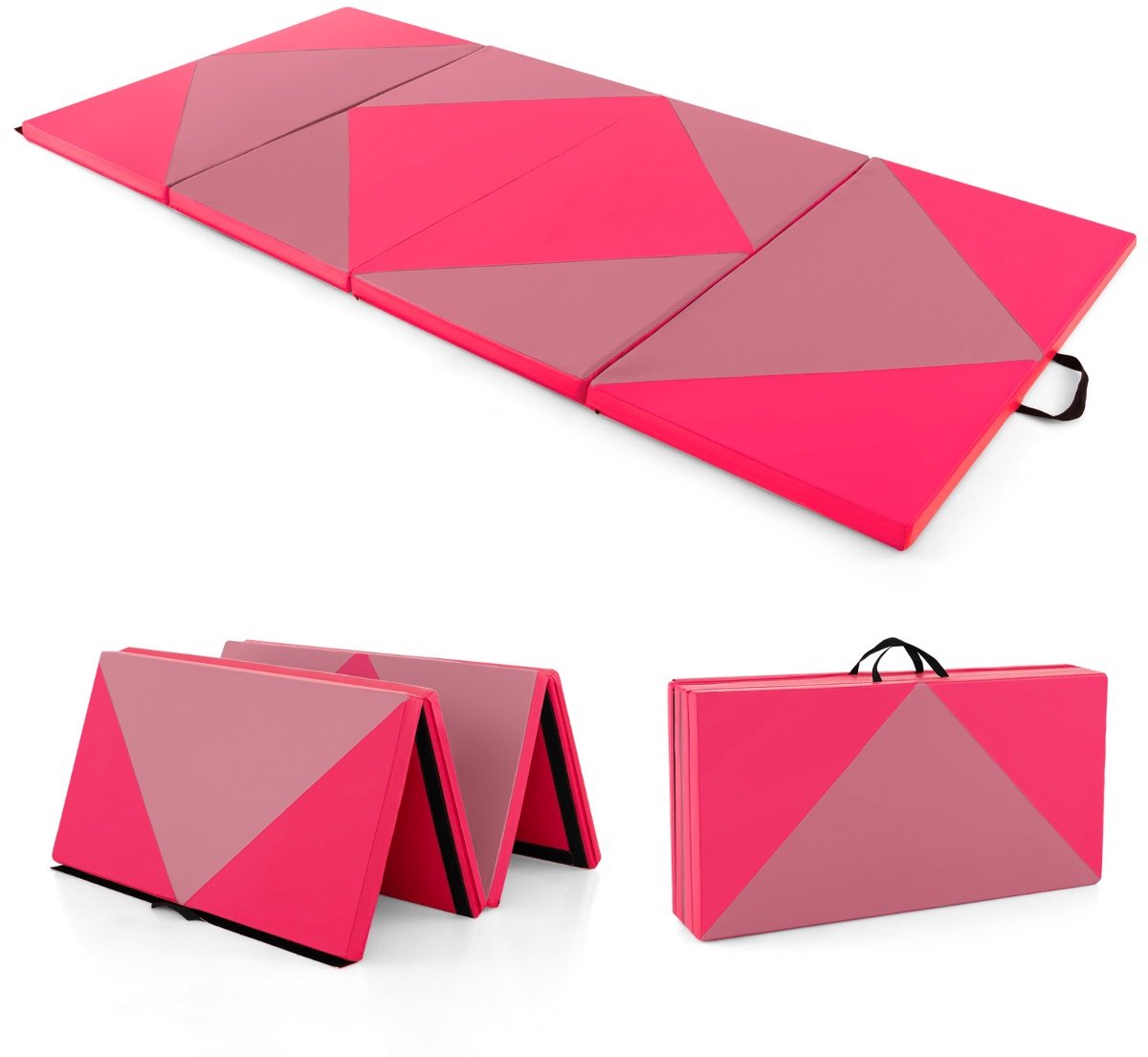 SureDeal® - Yogamatt - Opvouwbare Zachte Vloermat - 240x117x5 cm - Roze