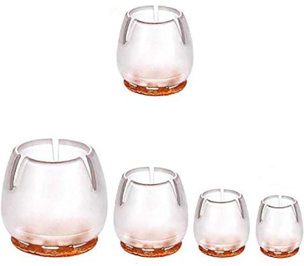 Stoelpootdoppen - Meubelpootdoppen Voetjes - Vloer Beschermen - Zonder Geluid - 255-30 cm - Doorzichtig