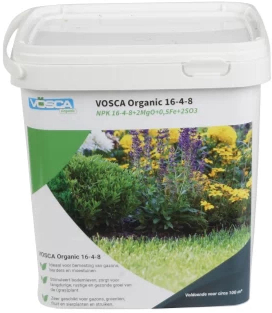 VOSCA Organische Meststof 16-4-8 – Voor Gazon, Tuin & Moestuin – 100 m²
