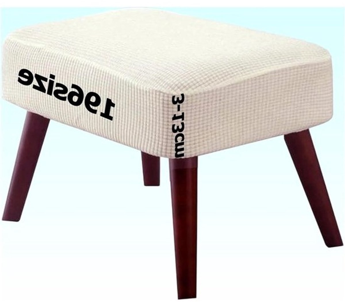 Krukhoes Ottomaans - Voetenbank Overtrek Poef Beschermer - Meubels Beschermen - Elastisch Jacquard Weefsel - 50x145 cm - Beige Wit
