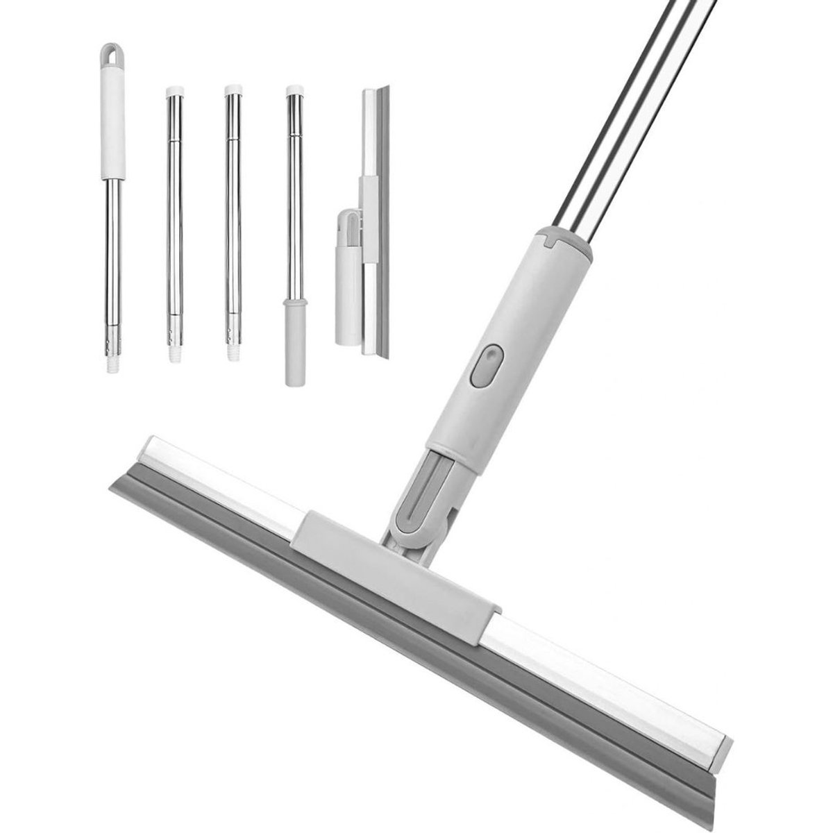 Zolvano® Douchewisser Uitschuifbaar - Vloertrekker met Steel - Telescopisch -Grijs met wit