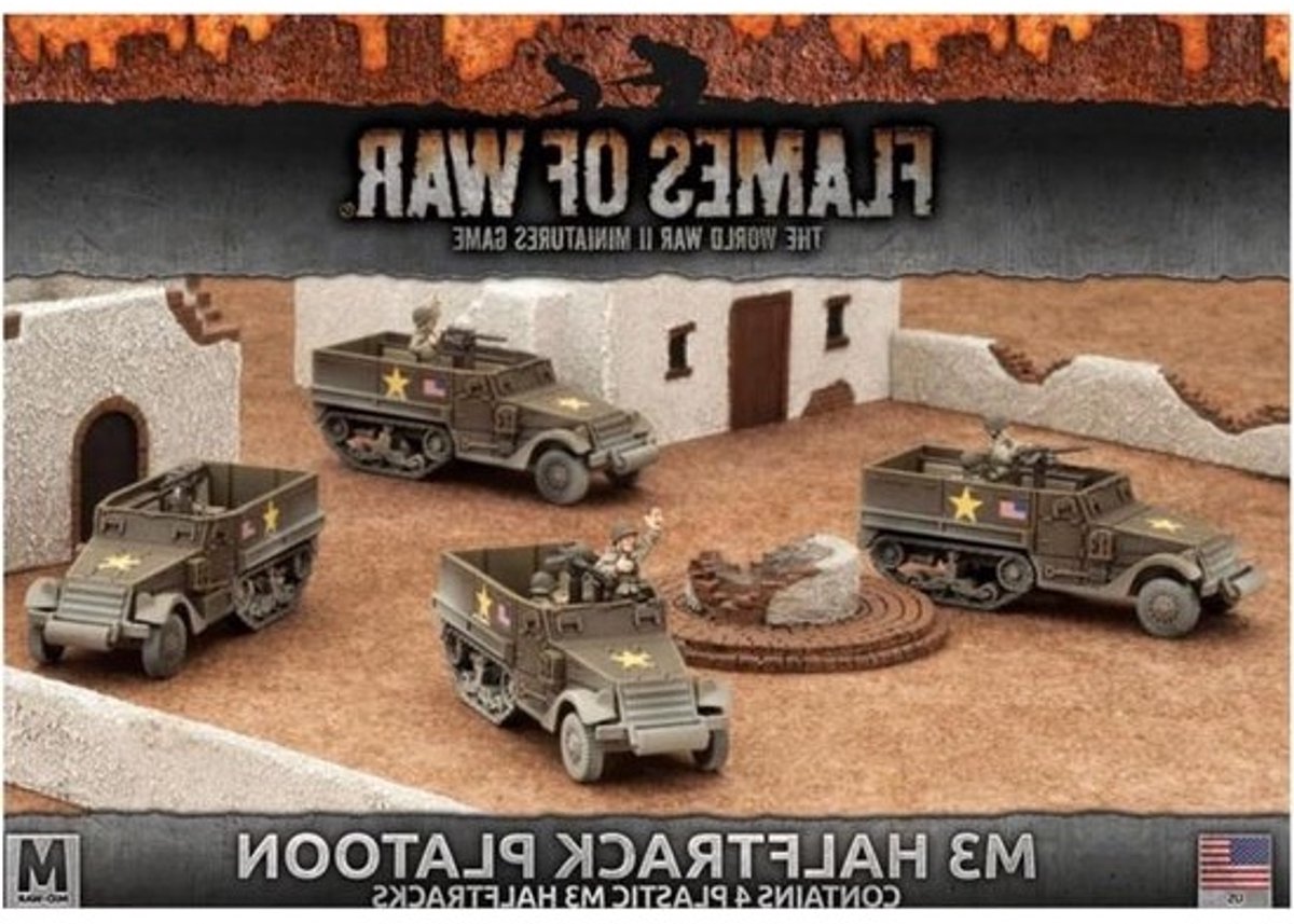 M3 Half-track - Transportvoertuig - Strategische Oorlogsvoering - 4 Stuks - 15 mm - Groen