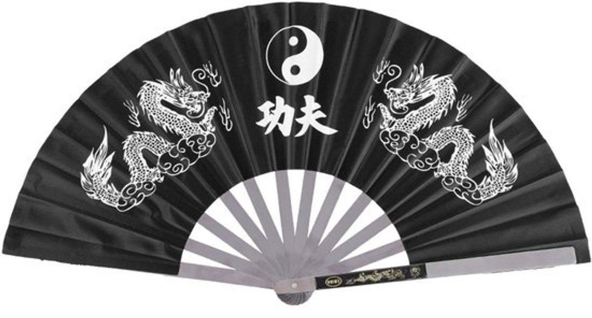 Allecto - Tai Chi Fan - Roestvrij Staal - Duurzaam en Elegant - Zwart