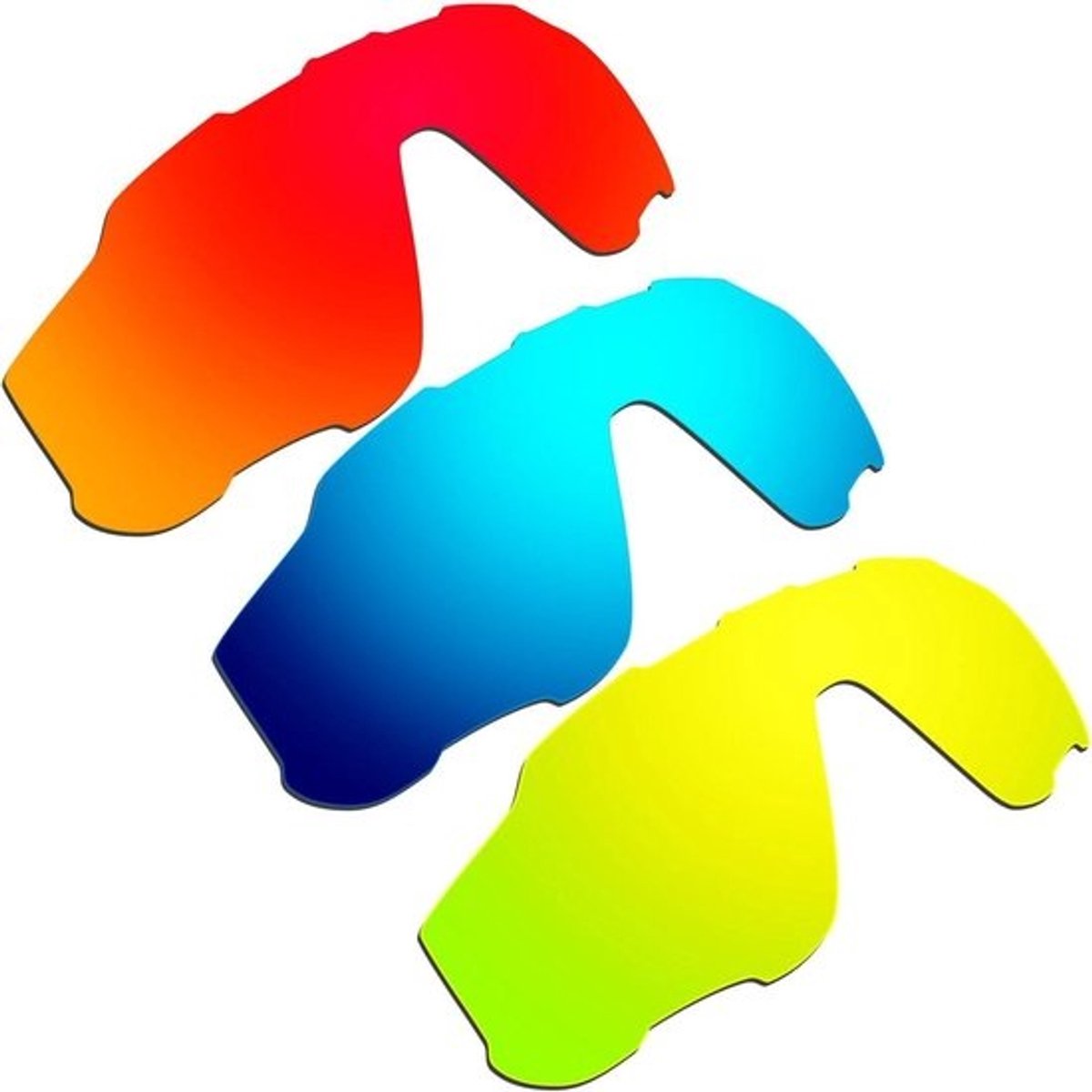 Vervangende Lenzen - Brilglazen Set - Sport Zonnebril - Gepolariseerd UV Bescherming - 3 Paar - Diverse Kleuren