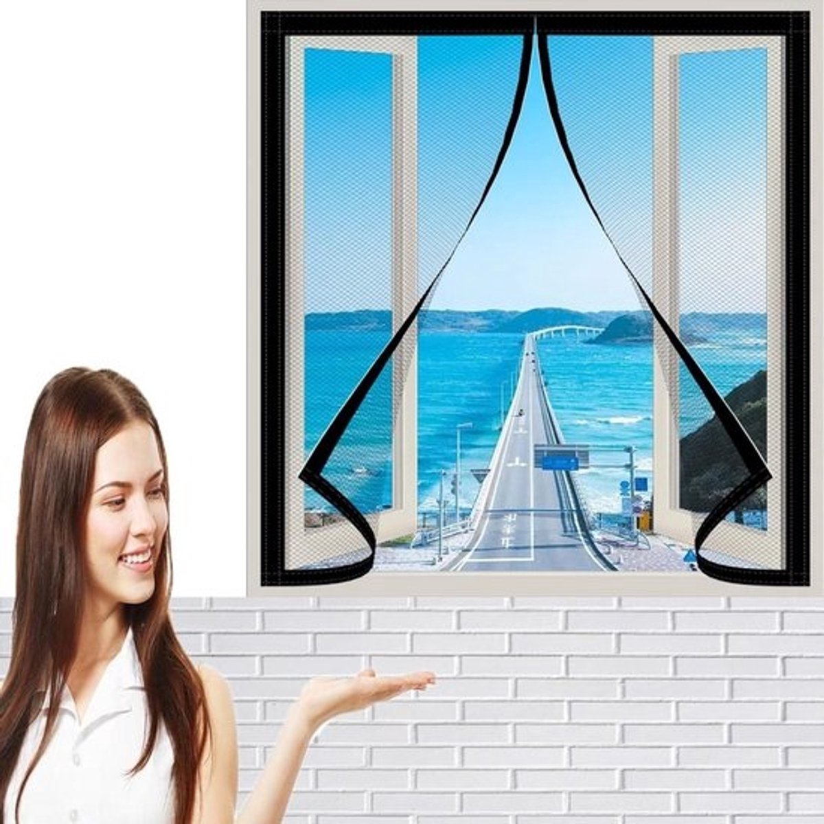 Horren Voor Ramen - Insectenhor Raamhor - Insecten Buiten Houden - Makkelijk Te Installeren - 60 x 148 cm - Zwart
