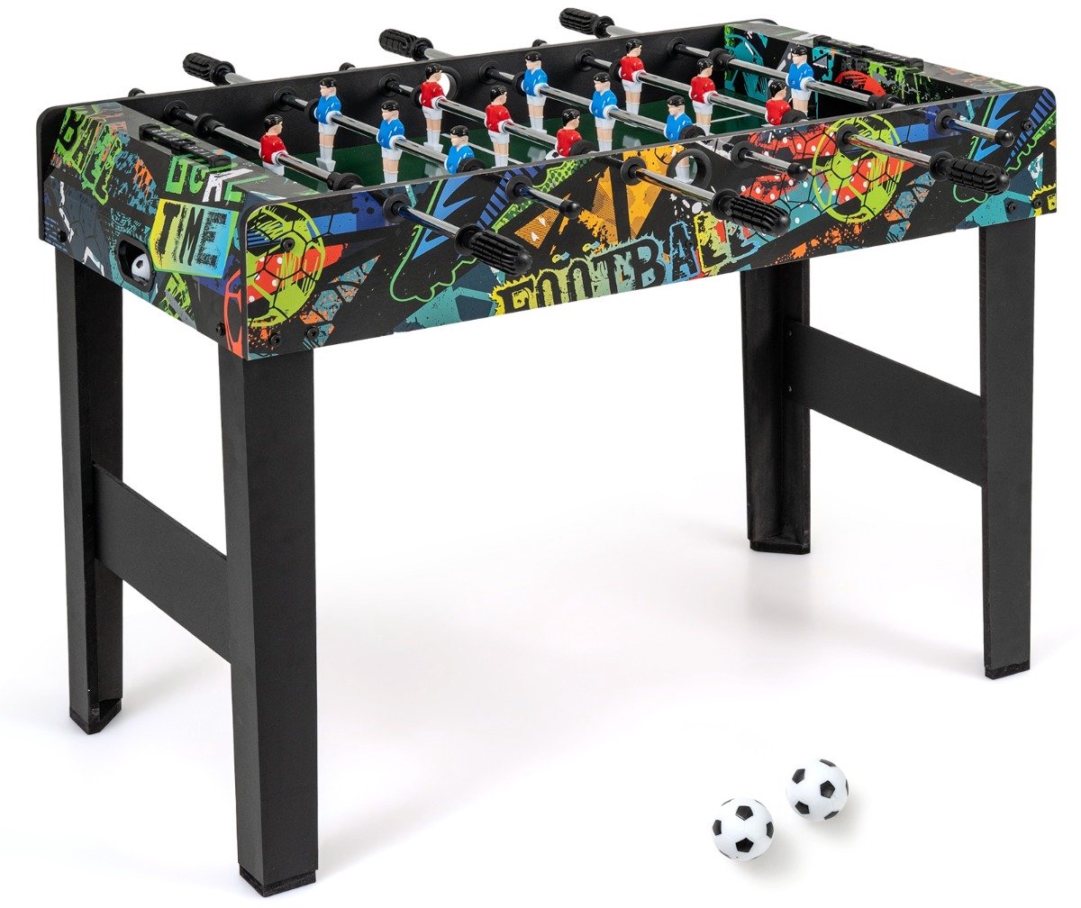 SureDeal® - Speelkamer - Minivoetbaltafel - Afneembare Poten Compleet - Voetballen - Scoreborden - 86x51x69 cm - Zwart