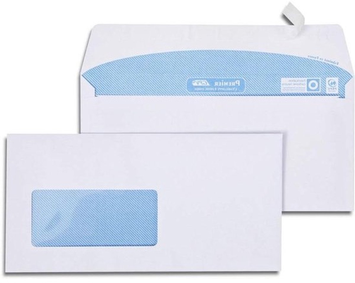 Zakelijke Enveloppen - Enveloppen met venster - Post versturen - Speciaal digitaal venster - 110 x 220 mm - Wit
