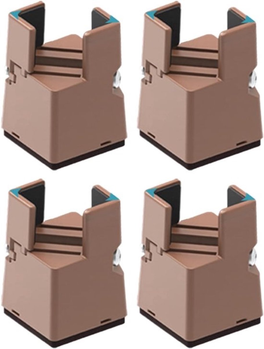 Tafelverhogers - Meubel Lifters - Meubels Verhogen - Robuust Metalen Ontwerp - Verhoogt 5cm - Bruin