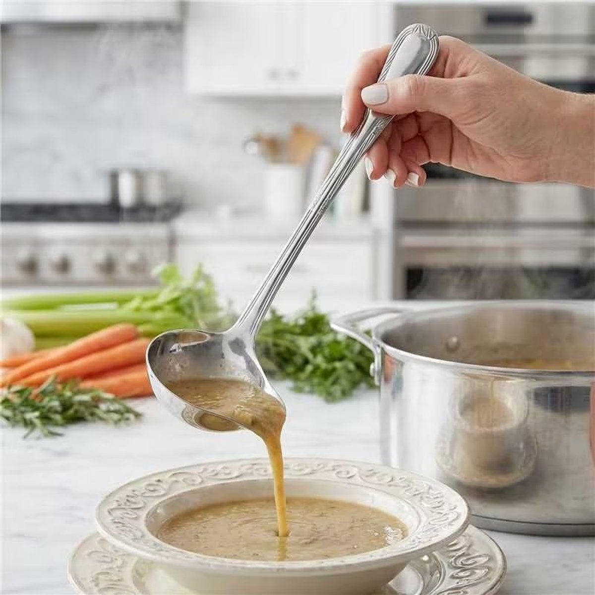 Set van 2 RVS Sauslepels voor Perfecte Porties, Ideaal voor Sauzen, Dips en Dressings