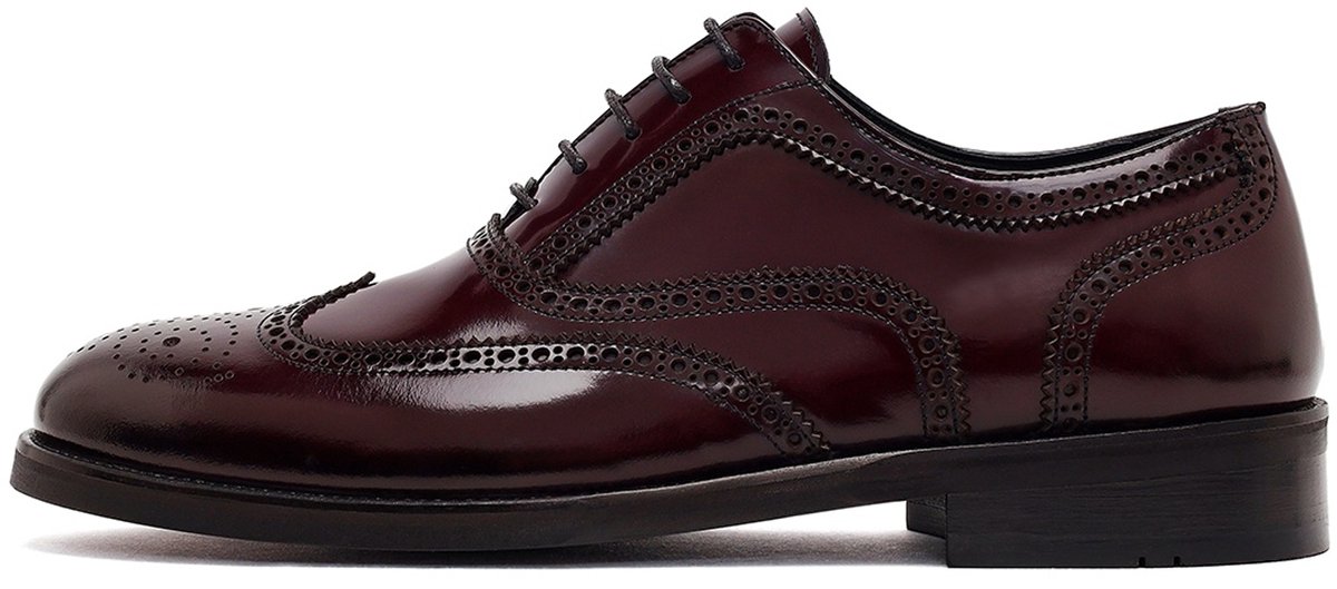 DERIMOD Veterschoenen Met Broguedetails Echt Leren Veterschoenen Met Broguedetails