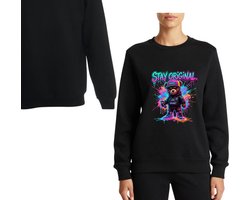 Sweatshirt - Trui - unisex - met print - maat M - lange mouwen