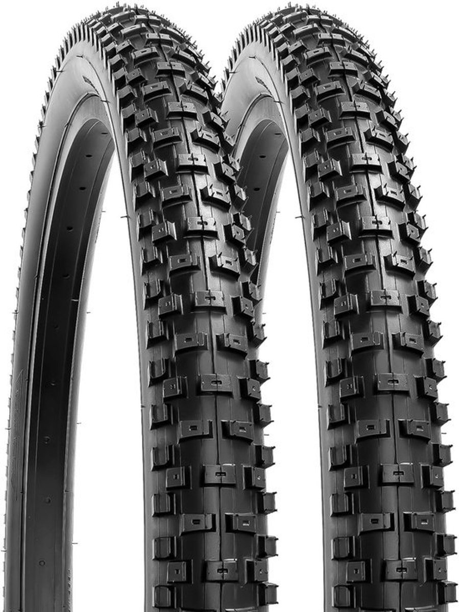 Fietsbanden Set - Banden Buitenbanden - Mountainbike Gebruik - 24 Inch Maat - 24x2.35 Breedte - Donkergrijs