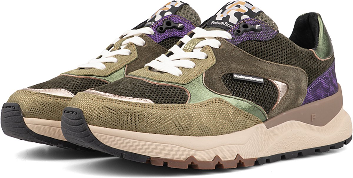 Floris van Bommel - Dames sneaker - Artikel Treni 02.12 SWF.10164.50.01 - Groen combinatie - Maat 41