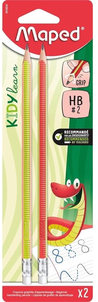 Grafiet Potloden Leren - Schrijfmateriaal Kinderen - Leren Schrijven - Ergonomische Handgreep - 2 Stuks - Natuurlijk