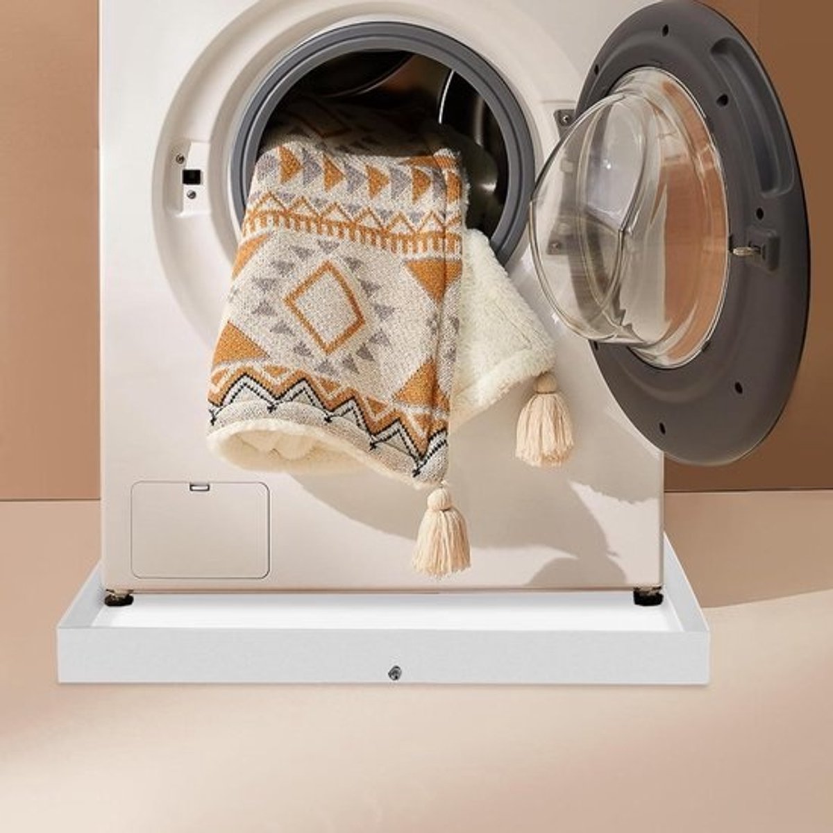 Opvangbak Wasmachine - Lekbak Droger - Voorkom Waterschade - Roestvrij Staal - 81x76x6.3 cm - Zilver