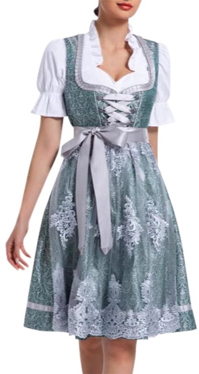 Dames Dirndl Jurk - Bavaria Kleding - Feestelijke Gelegenheid - Met Bandjes Corset - Veel Maten Beschikbaar