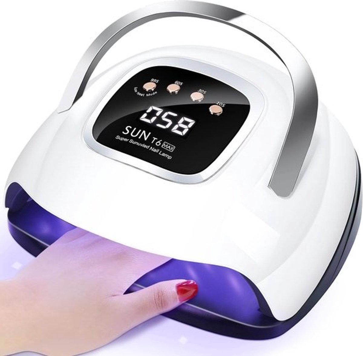 UV Nagellamp - LED Nageldroger - Gel Nagels Uitharden - 220W Dubbele Lichtbron - 4 Timers Sensor