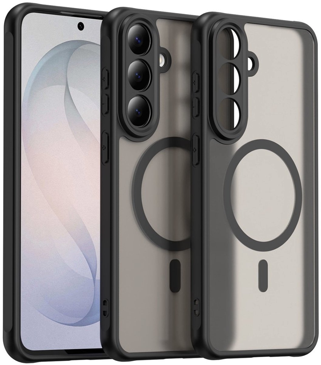 Coverup Hoesje - Geschikt voor Samsung Galaxy S26 FE Hoesje - Coverup Mat Transparante Back Cover met Camera Cover - MagSafe Compatible - Zwart