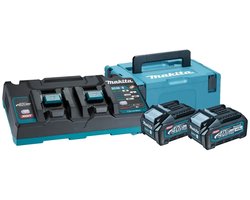 Makita 191U00-8 XGT Accu Starterset 40V Max – 2x BL4040 4.0Ah Accu – DC40RB Duo Snellader – Makpac Koffer – Powerpack