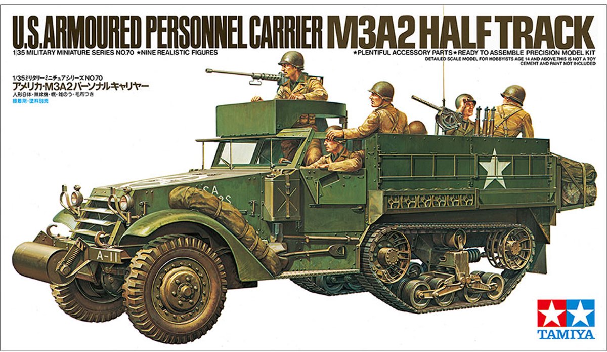 Tamiya 35070 U.S. M3A2 Half-Track – 1:35 Militair Modelbouwpakket