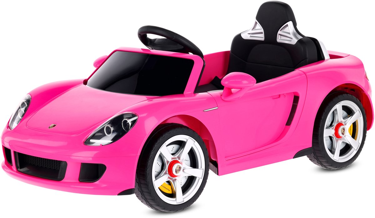 SUN BABY Porsche Carrera GT Elektrische Kinderauto Accuvoertuig 12V - Afstandsbediening, MP3, Openende Deuren - Roze