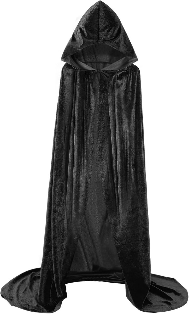 Lang Gewaad met Kap van Fluweel voor Heks en Tovenaars Cosplay Kostuum voor Halloween voor Dames en Heren