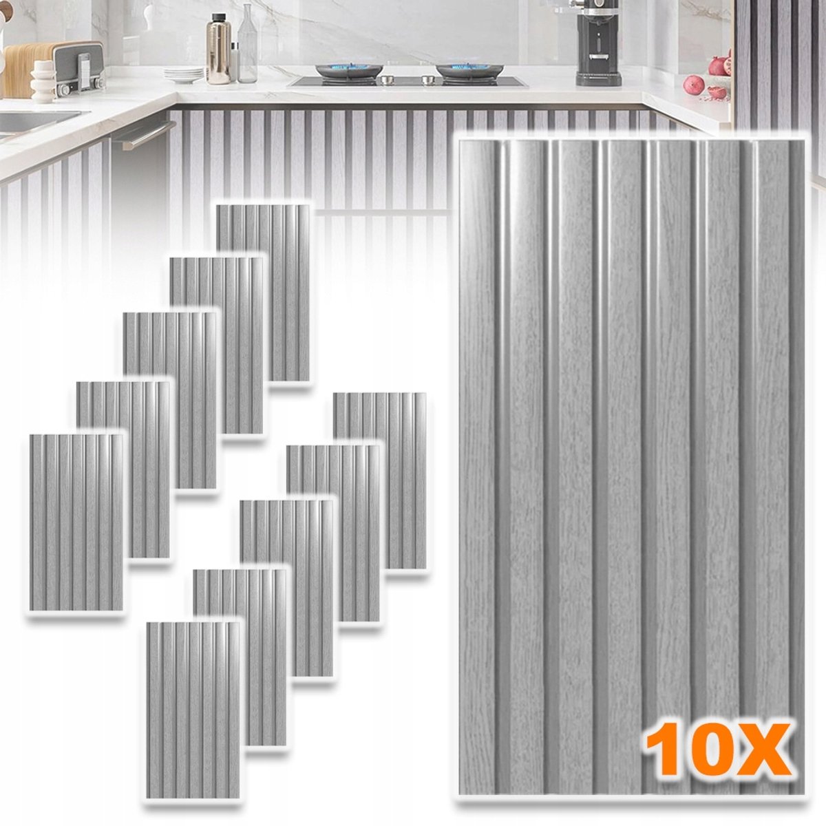 Zelfklevend Behang Met Grijze Houtnerfstructuur - Realistische 3D-Textuur Waterdicht En Gemakkelijk Schoon Te Maken Geen Lijm Nodig Op Maat Te Snijden - Voor Keuken, Kast, Aanrecht En Kantoor - 30x60 cm
