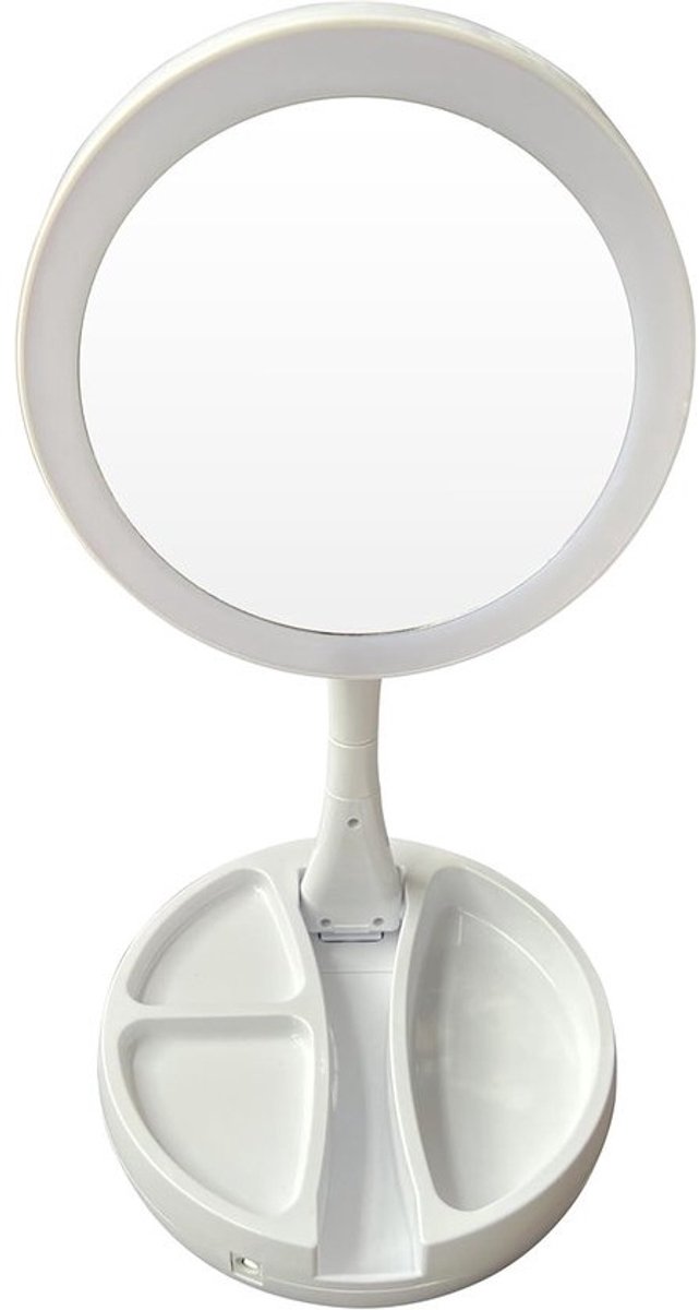 Vergrotende Make-up Spiegel met LED Verlichting | Dubbelzijdig 10X/1X | USB Oplaadbaar