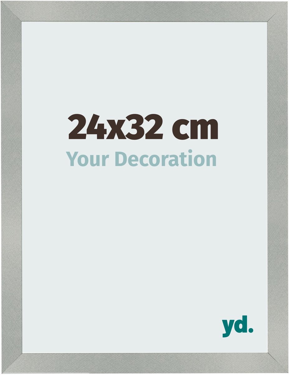 Your Decoration - Fotolijst 24x32 cm - MDF - Aluminium Geborsteld - Bologna