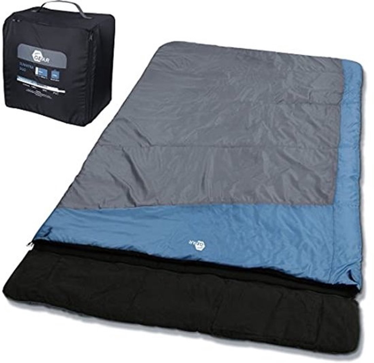 Duo 2-Persoons Slaapzak -7°C | Katoenen Voering, Comfortabel en Waterafstotend | 230x160 cm