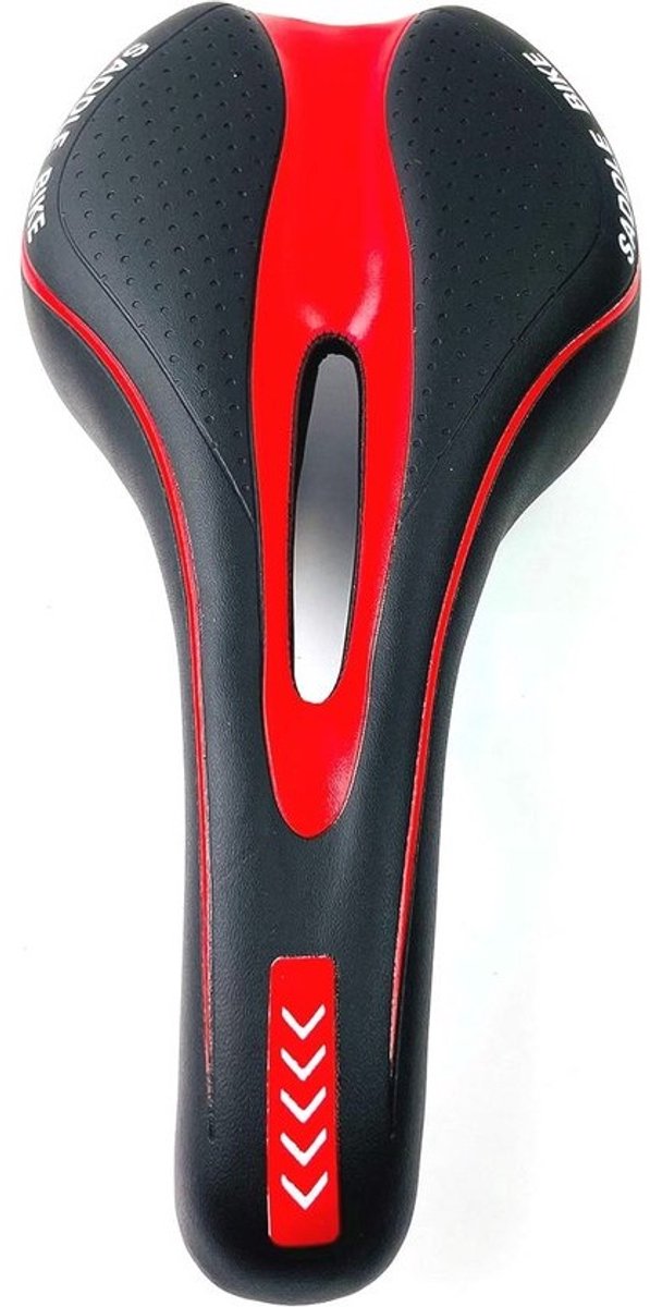 Ademend Ergonomisch Fietszadel voor Mountainbike en Tourfiets - Rood en Zwart