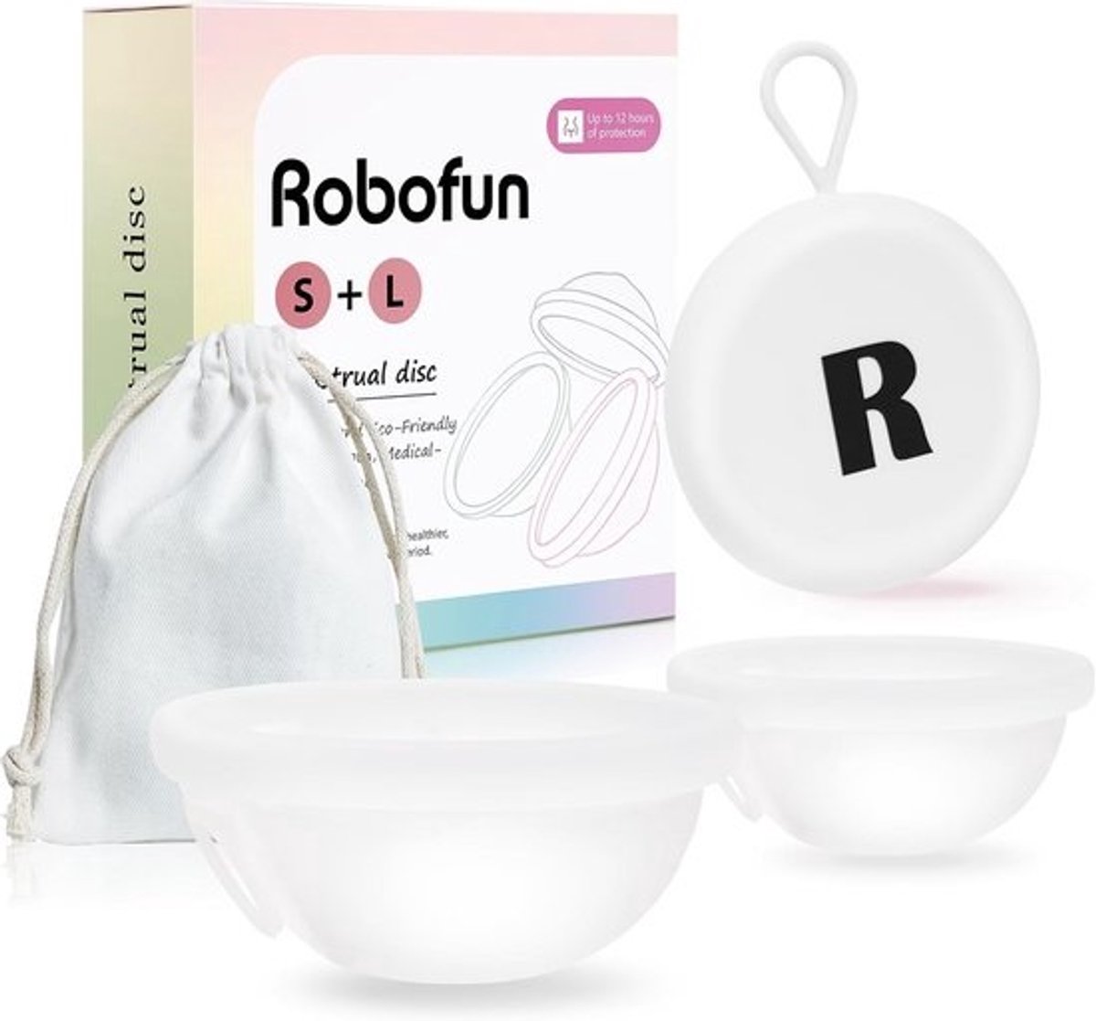 2 Herbruikbare Menstruatieschijven Set (S+L) - 12 Uur Lekvrij - Zwemmen & Sport