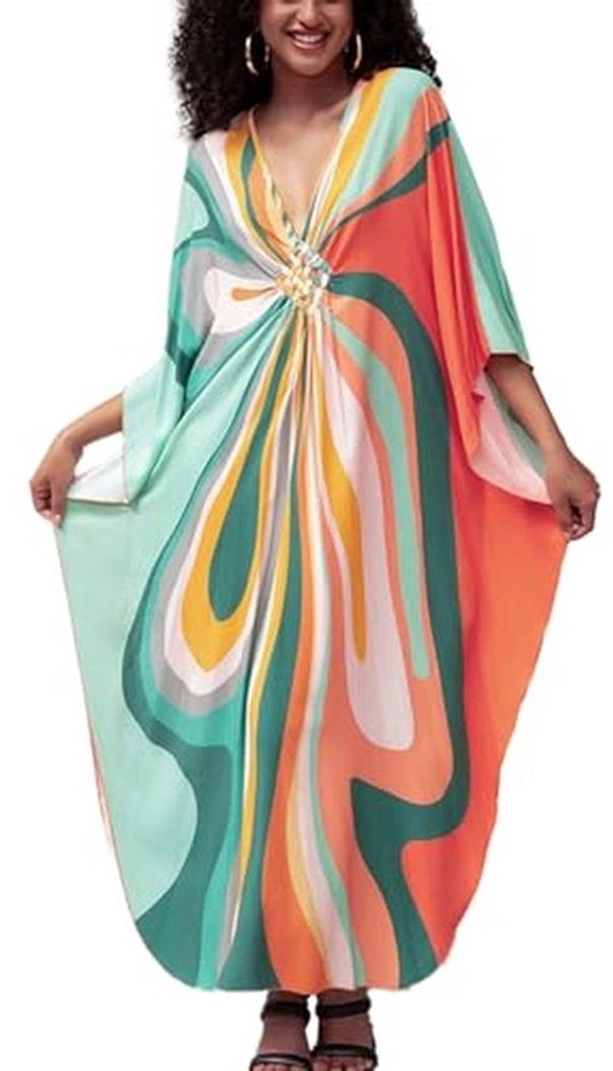 Maxi-jurk V-hals Boho Strandjurk voor Dames