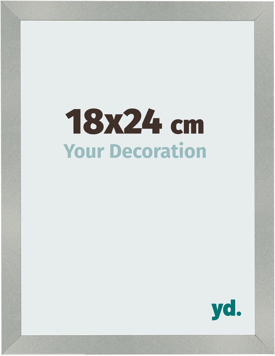 Your Decoration - Fotolijst 18x24 cm - MDF - Aluminium Geborsteld - Bologna