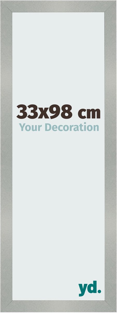 Your Decoration - Fotolijst 33x98 cm - MDF - Aluminium Geborsteld - Bologna