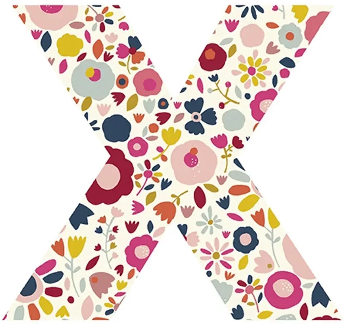 Lilipinso sticker letter gebloemd X