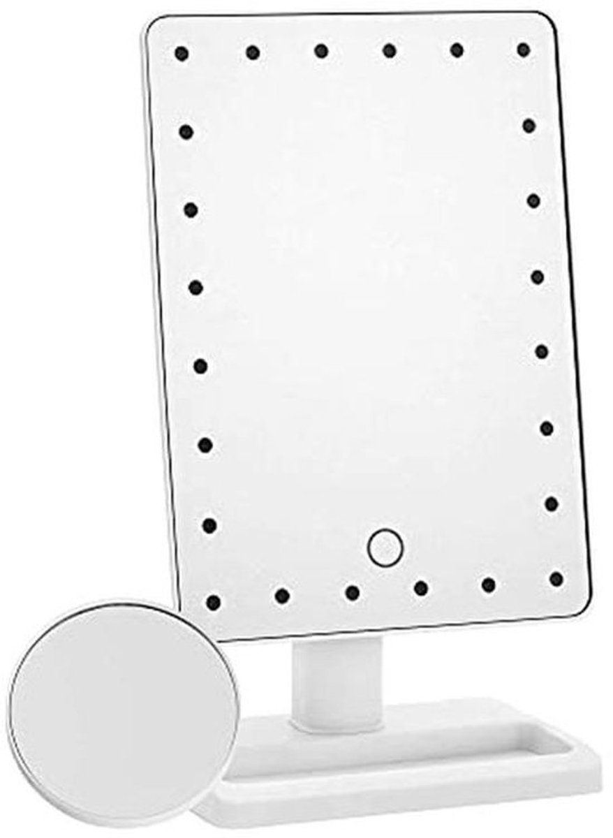 Grote make-upspiegel met LED verlichting en vergrootfunctie voor perfecte make-up