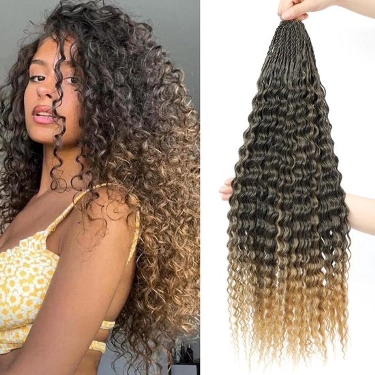 Micro Curly Kroes Haar Extensions Voor Crochet Vlechten, 8 Bundels Synthetisch Berber Haar