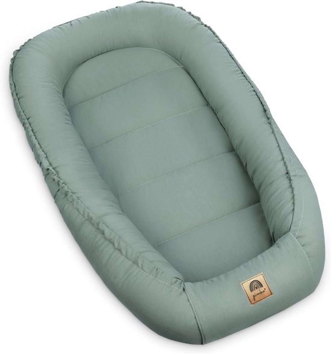 Dubbelzijdig Babynestje voor Zuigelingen - 100% Katoen, Geschikt voor Thuis of Reizen - 55 x 90 cm - Pistache