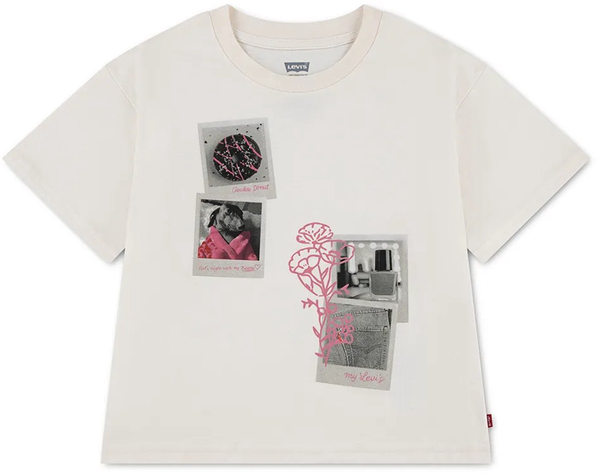Levi´s ® Kids Polaroid Oversized T-shirt Met Korte Mouwen 4 Years Meisje Egret
