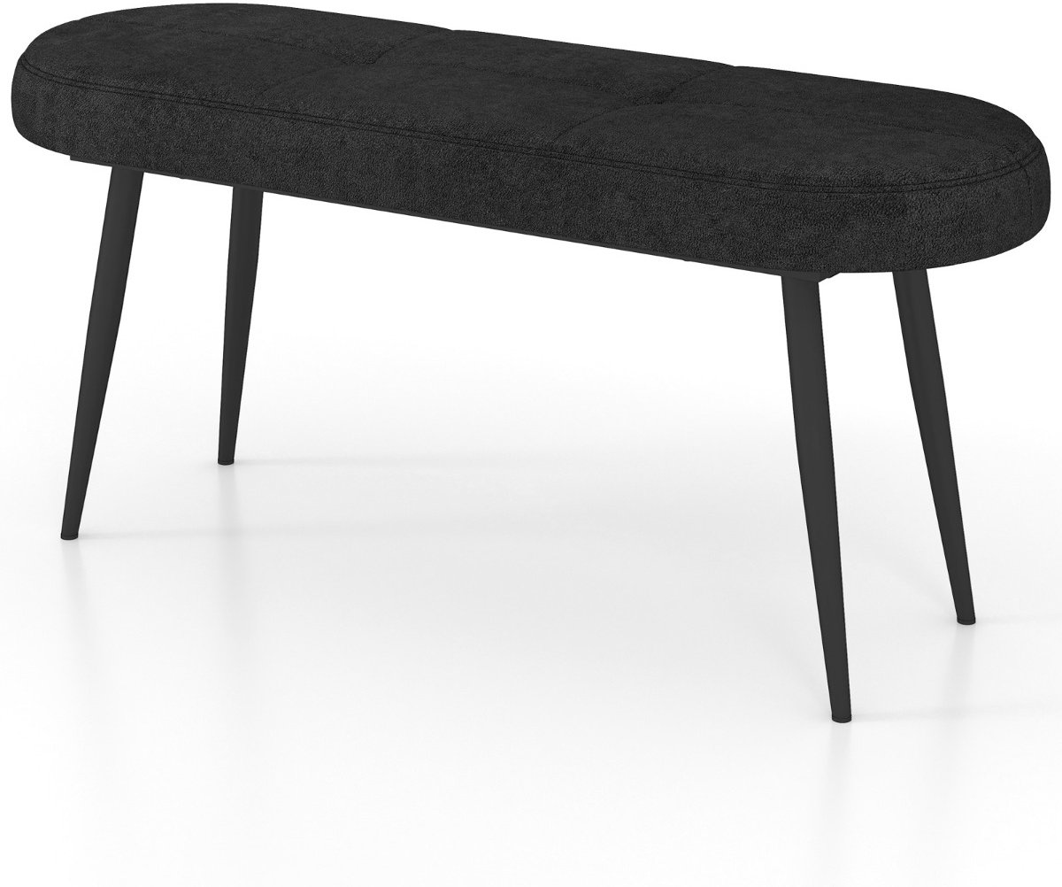 SureDeal® - Poef - Voetenbank Bedbank - Sponskussen Massief Metalen - Entree Zwart - Grijs - 113x40x48 cm - Donkerbruin