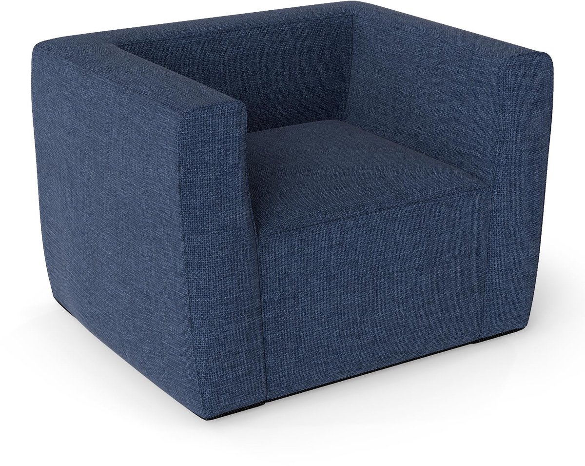 COSTWAY Opblaasbare Bank, Draagbare Luchtbank met Afneembare Overtrek, Brede Armleuningen, Royaal Zitvlak, Enkele Bank voor Binnen en Buiten, Blauw, 104 x 81 x 67 cm